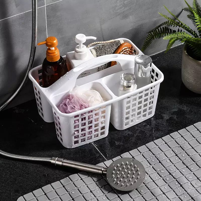 Multigrid Durable Plastic Toiletries Storage Basket, Portable Bathroom Bath Storage Basket, Drainage Holes Plastic Bathroom Storage Organizer Multigrid Durable Plastic Toiletries Storage Basket, Portable Bathroom Bath Storage Basket, Drainage Holes Plastic Bathroom Storage Organizer
